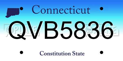QVB5836 Connecticut License Plate