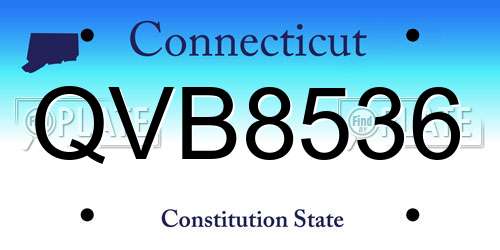 QVB8536 Connecticut License Plate