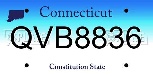 QVB8836 Connecticut License Plate