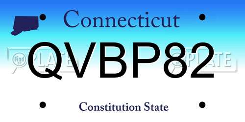 QVBP82 Connecticut License Plate