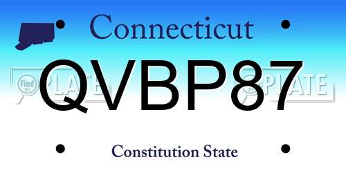 QVBP87 Connecticut License Plate