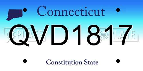 QVD1817 Connecticut License Plate