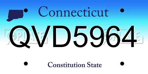 QVD5964 Connecticut License Plate