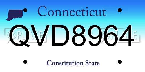 QVD8964 Connecticut License Plate