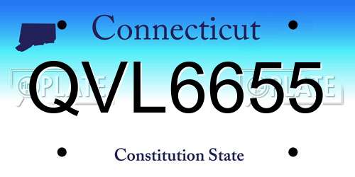QVL6655 Connecticut License Plate