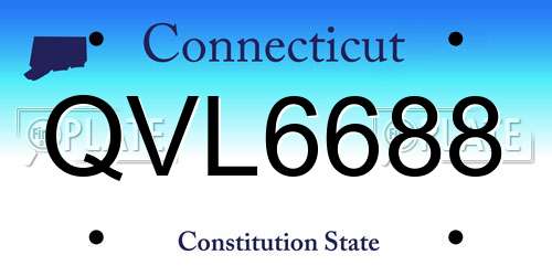 QVL6688 Connecticut License Plate