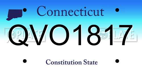 QVO1817 Connecticut License Plate