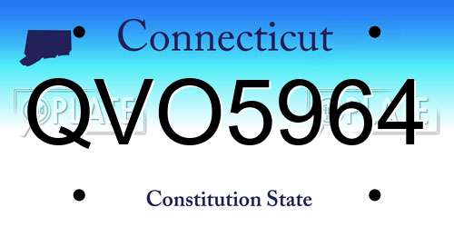QVO5964 Connecticut License Plate