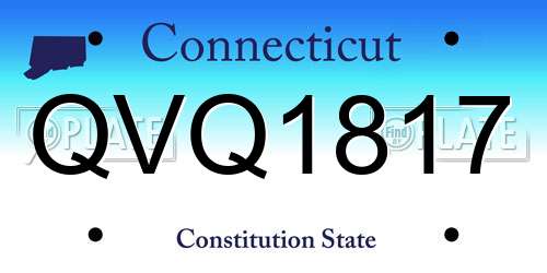 QVQ1817 Connecticut License Plate