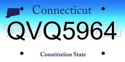 QVQ5964 Connecticut License Plate