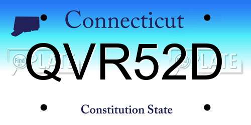 QVR52D Connecticut License Plate