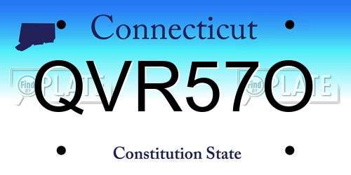 QVR57O Connecticut License Plate