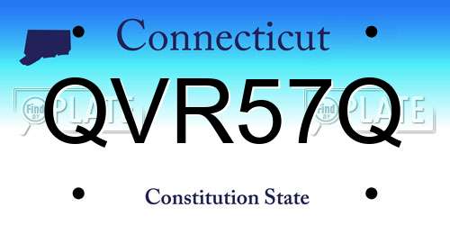 QVR57Q Connecticut License Plate