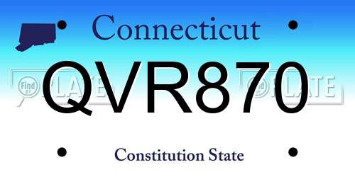 QVR870 Connecticut License Plate