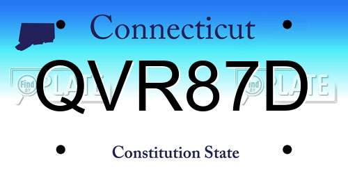 QVR87D Connecticut License Plate