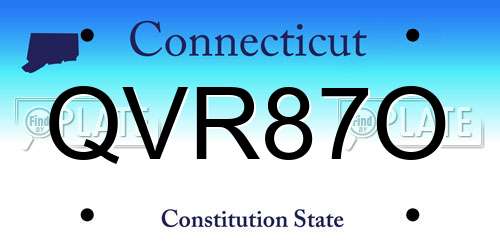 QVR87O Connecticut License Plate