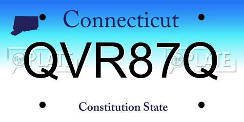 QVR87Q Connecticut License Plate