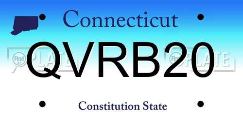 QVRB20 Connecticut License Plate