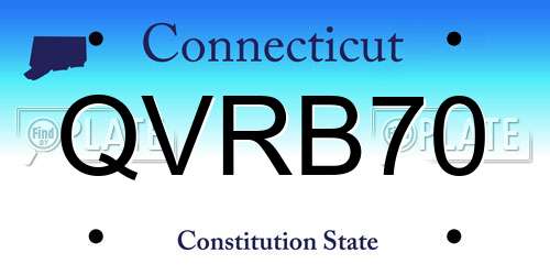 QVRB70 Connecticut License Plate