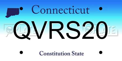 QVRS20 Connecticut License Plate