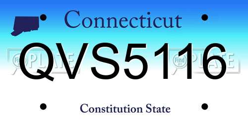 QVS5116 Connecticut License Plate