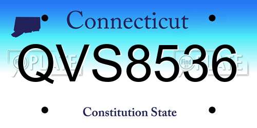 QVS8536 Connecticut License Plate