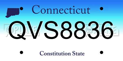 QVS8836 Connecticut License Plate