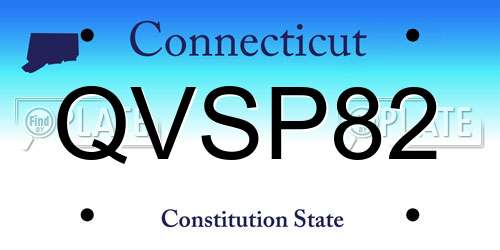 QVSP82 Connecticut License Plate