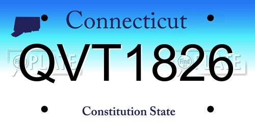 QVT1826 Connecticut License Plate