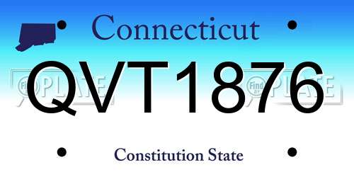 QVT1876 Connecticut License Plate