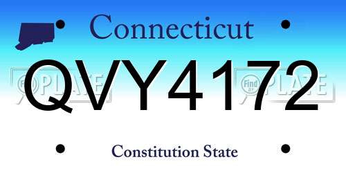 QVY4172 Connecticut License Plate