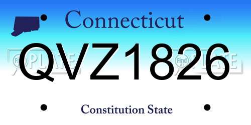 QVZ1826 Connecticut License Plate