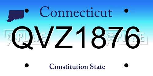 QVZ1876 Connecticut License Plate