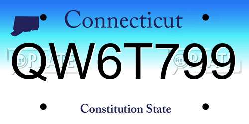 QW6T799 Connecticut License Plate