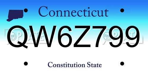 QW6Z799 Connecticut License Plate