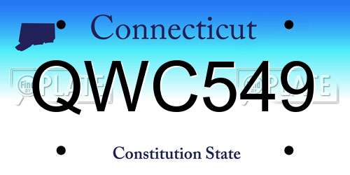 QWC549 Connecticut License Plate
