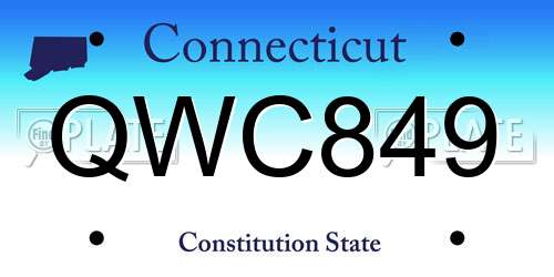 QWC849 Connecticut License Plate