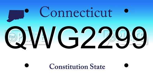 QWG2299 Connecticut License Plate