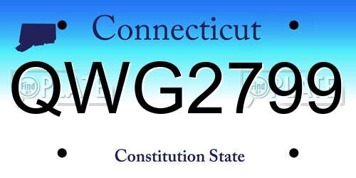 QWG2799 Connecticut License Plate