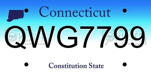 QWG7799 Connecticut License Plate