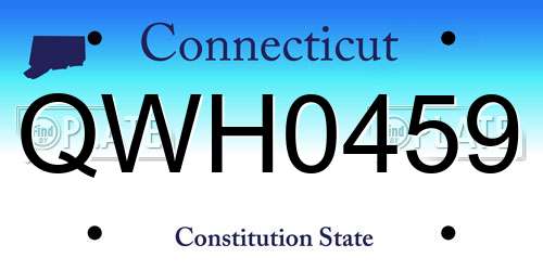 QWH0459 Connecticut License Plate