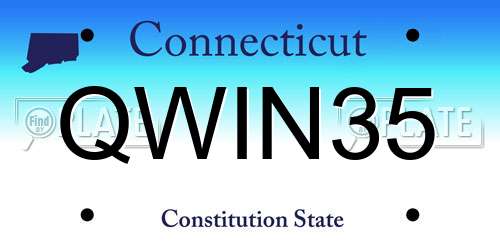 QWIN35 Connecticut License Plate