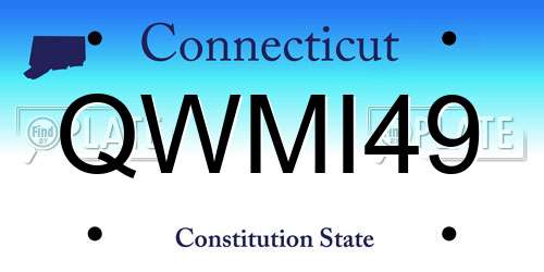 QWMI49 Connecticut License Plate