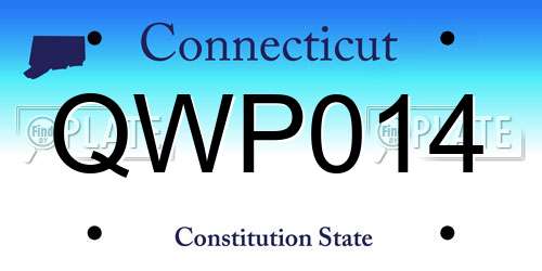 QWP014 Connecticut License Plate