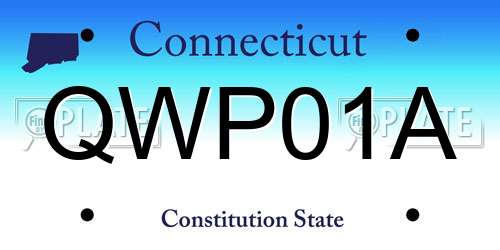 QWP01A Connecticut License Plate