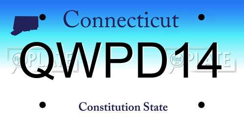 QWPD14 Connecticut License Plate