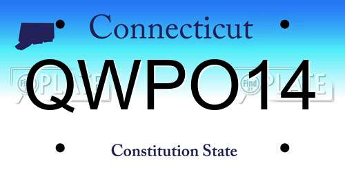 QWPO14 Connecticut License Plate