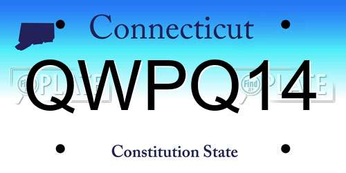QWPQ14 Connecticut License Plate