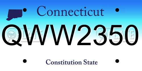 QWW2350 Connecticut License Plate