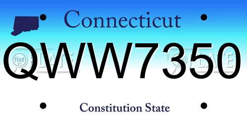 QWW7350 Connecticut License Plate